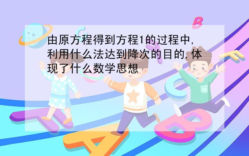 由原方程得到方程1的过程中,利用什么法达到降次的目的,体现了什么数学思想