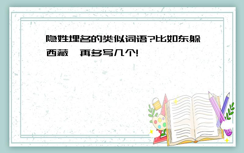 隐姓埋名的类似词语?比如东躲西藏,再多写几个!