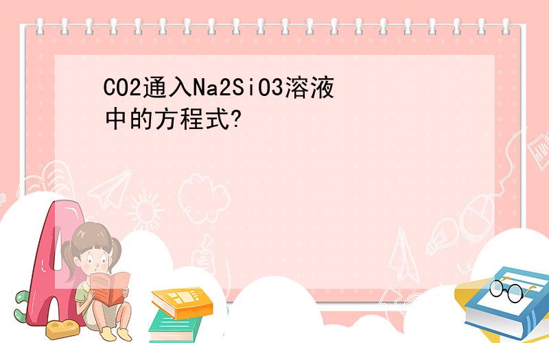 CO2通入Na2SiO3溶液中的方程式?