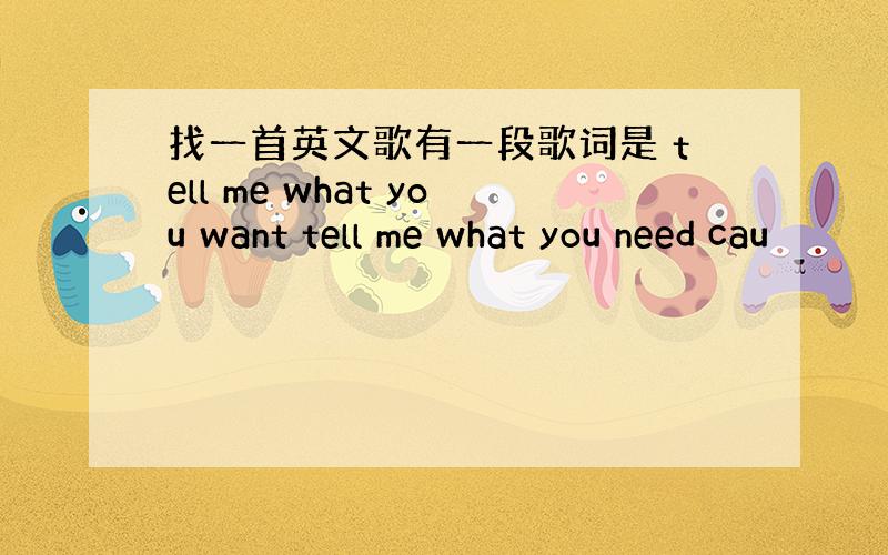 找一首英文歌有一段歌词是 tell me what you want tell me what you need cau