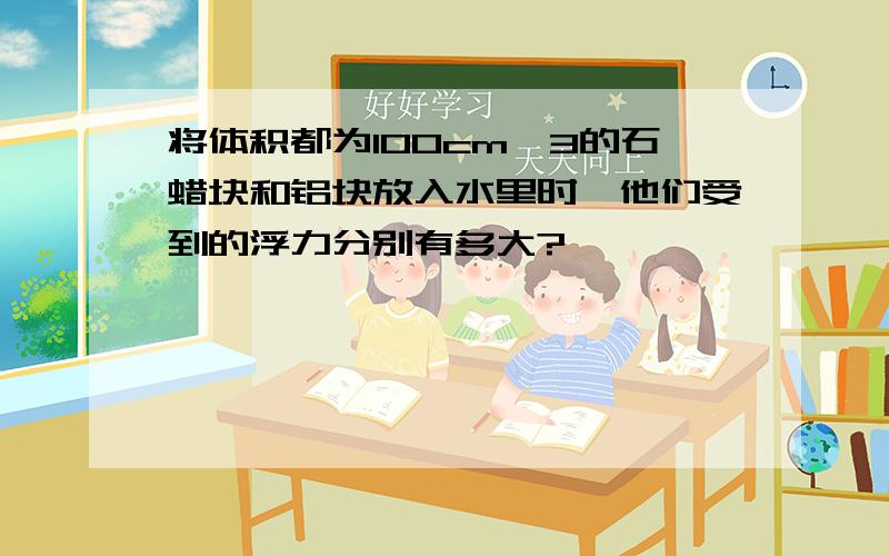 将体积都为100cm^3的石蜡块和铝块放入水里时,他们受到的浮力分别有多大?