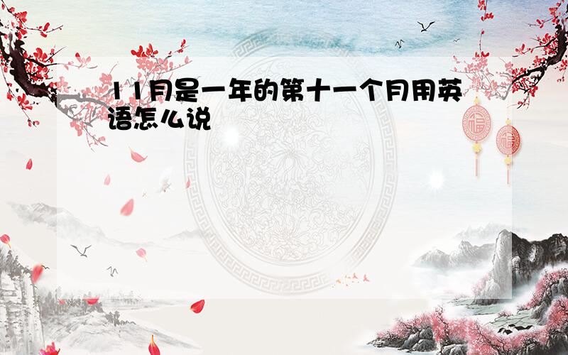 11月是一年的第十一个月用英语怎么说