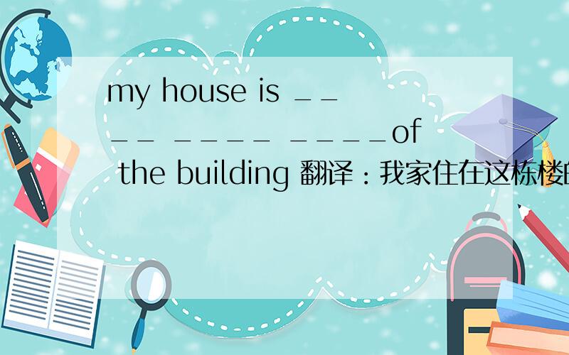 my house is ____ ____ ____of the building 翻译：我家住在这栋楼的顶楼 快