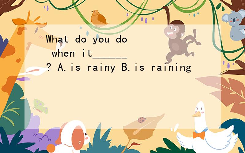 What do you do when it______? A.is rainy B.is raining