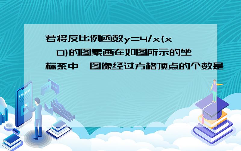 若将反比例函数y=4/x(x》0)的图象画在如图所示的坐标系中,图像经过方格顶点的个数是——