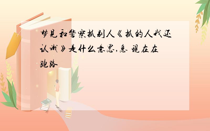 梦见和警察抓别人《抓的人我还认识》是什么意思,急 现在在跑路