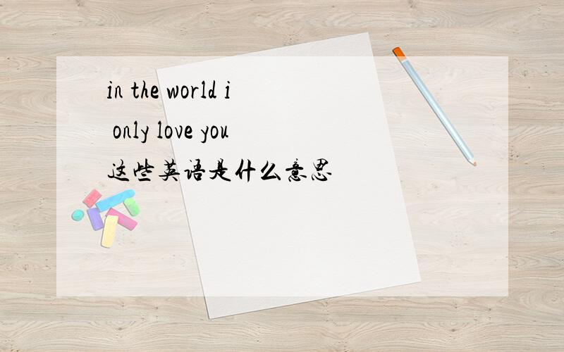 in the world i only love you这些英语是什么意思