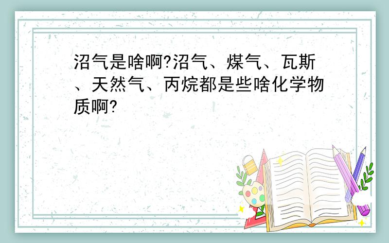 沼气是啥啊?沼气、煤气、瓦斯、天然气、丙烷都是些啥化学物质啊?