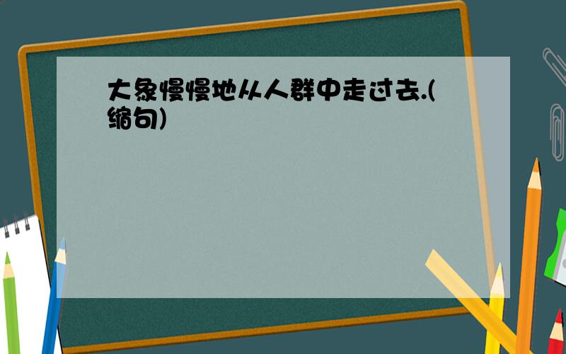 大象慢慢地从人群中走过去.(缩句)