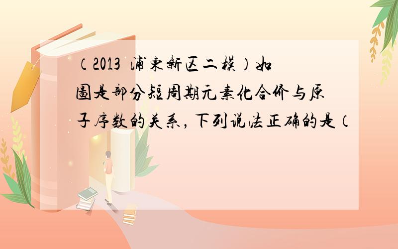 （2013•浦东新区二模）如图是部分短周期元素化合价与原子序数的关系，下列说法正确的是（　　）