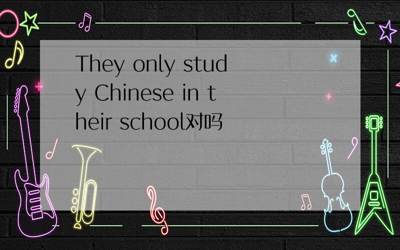 They only study Chinese in their school对吗