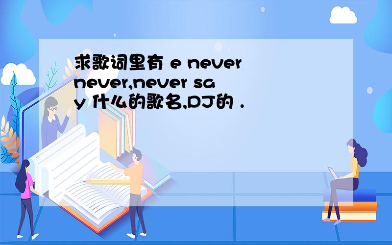 求歌词里有 e never never,never say 什么的歌名,DJ的 .