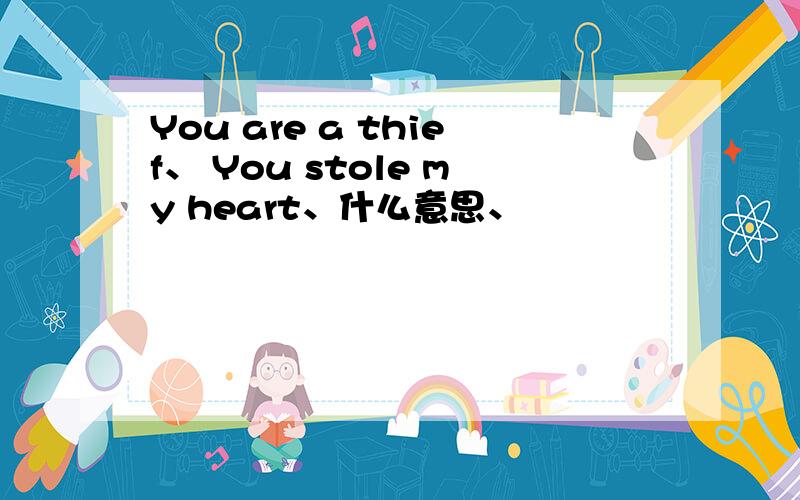 You are a thief、 You stole my heart、什么意思、