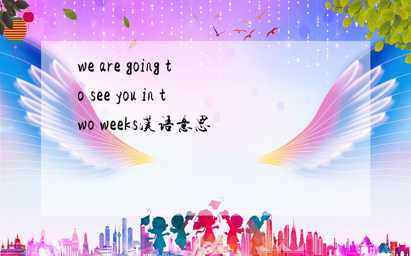 we are going to see you in two weeks汉语意思