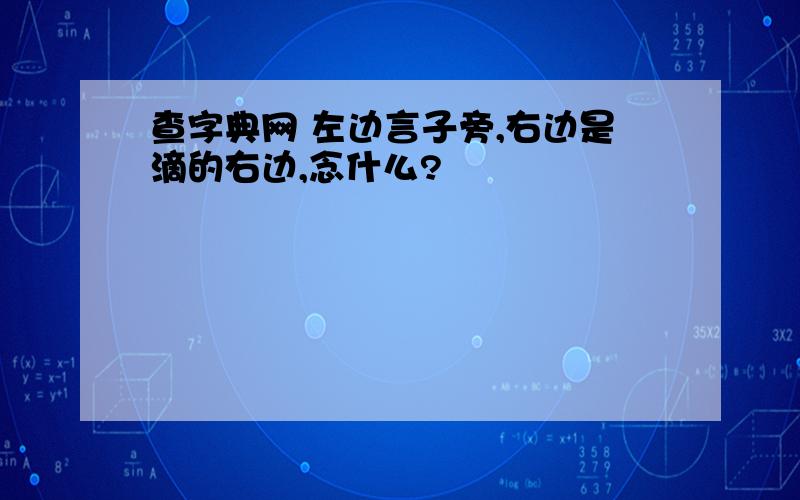 查字典网 左边言子旁,右边是滴的右边,念什么?