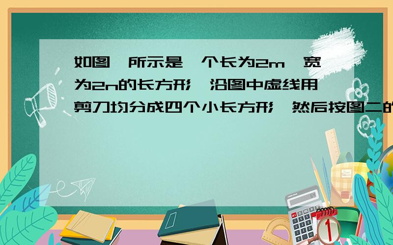 如图一所示是一个长为2m,宽为2n的长方形,沿图中虚线用剪刀均分成四个小长方形,然后按图二的方法拼成一个正方形.&nbs