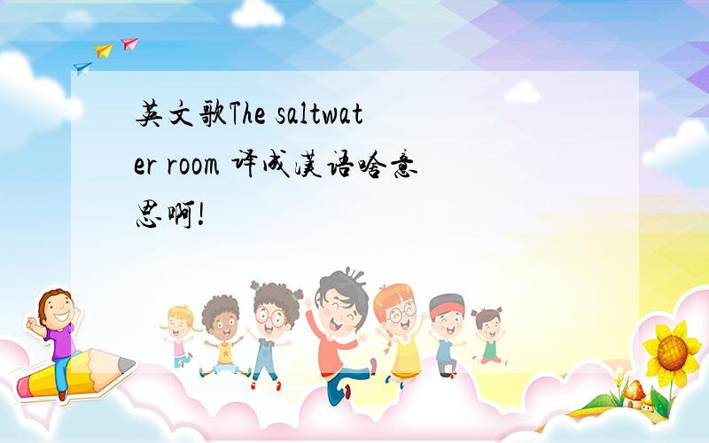 英文歌The saltwater room 译成汉语啥意思啊!