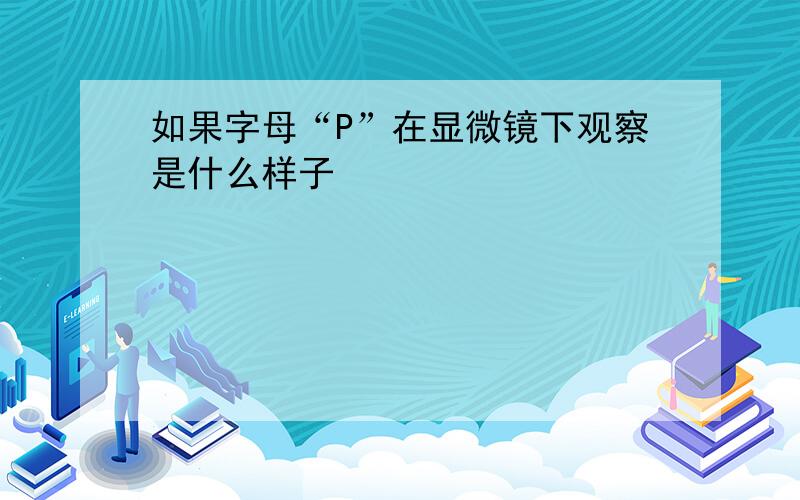 如果字母“P”在显微镜下观察是什么样子