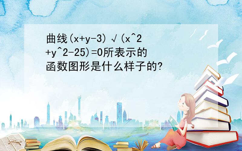 曲线(x+y-3)√(x^2+y^2-25)=0所表示的函数图形是什么样子的?