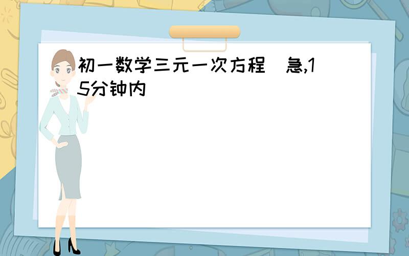 初一数学三元一次方程（急,15分钟内）