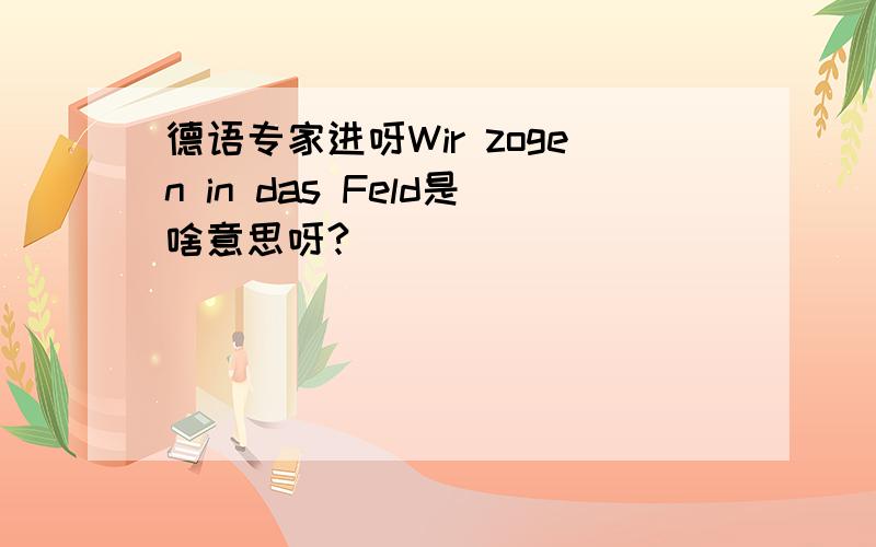 德语专家进呀Wir zogen in das Feld是啥意思呀?