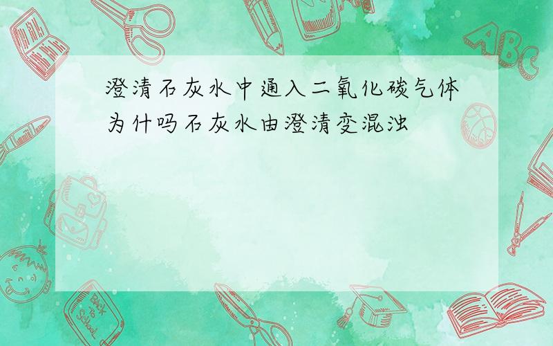 澄清石灰水中通入二氧化碳气体为什吗石灰水由澄清变混浊