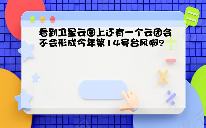 看到卫星云图上还有一个云团会不会形成今年第14号台风啊?