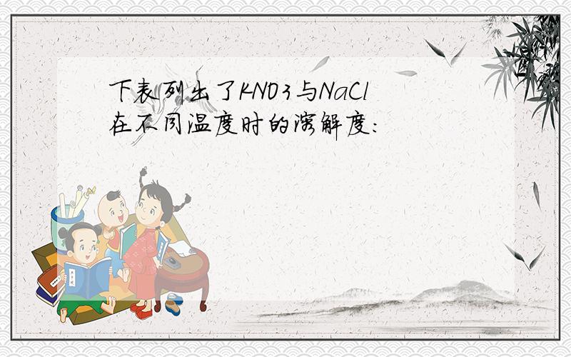 下表列出了KNO3与NaCl在不同温度时的溶解度：