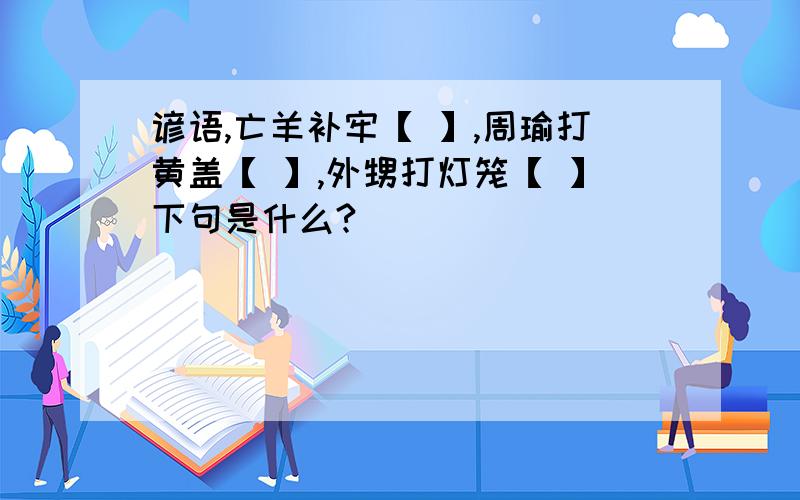 谚语,亡羊补牢【 】,周瑜打黄盖【 】,外甥打灯笼【 】下句是什么?