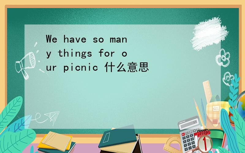 We have so many things for our picnic 什么意思