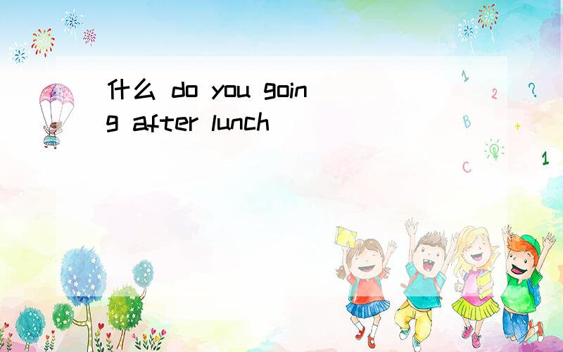 什么 do you going after lunch