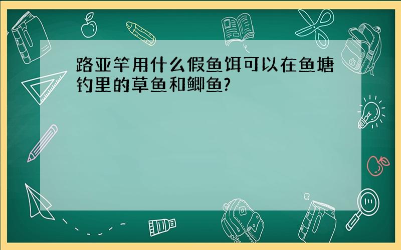 路亚竿用什么假鱼饵可以在鱼塘钓里的草鱼和鲫鱼?