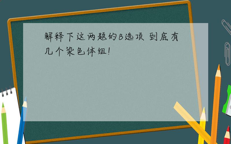 解释下这两题的B选项 到底有几个染色体组!