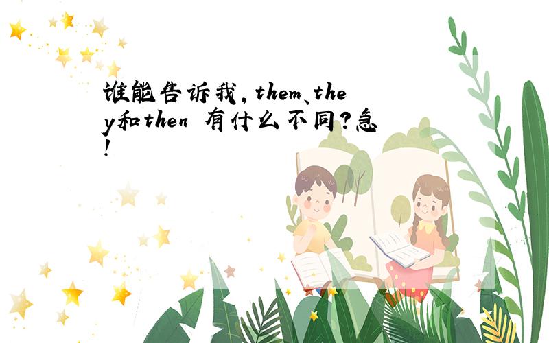 谁能告诉我,them、they和then 有什么不同?急!