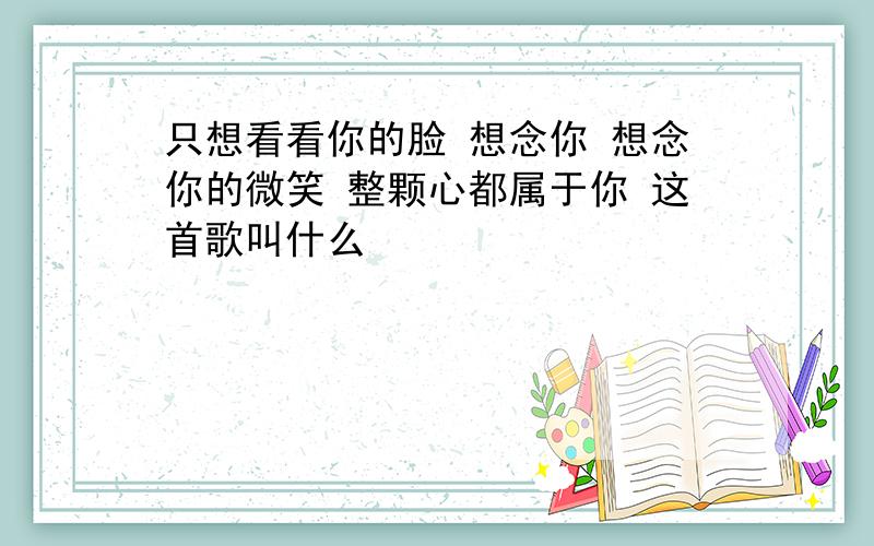 只想看看你的脸 想念你 想念你的微笑 整颗心都属于你 这首歌叫什么