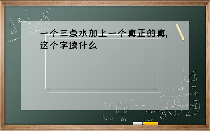 一个三点水加上一个真正的真,这个字读什么