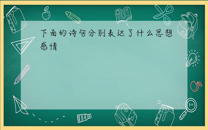 下面的诗句分别表达了什么思想感情