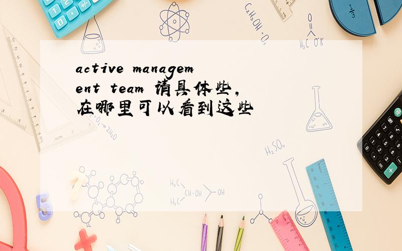 active management team 请具体些,在哪里可以看到这些