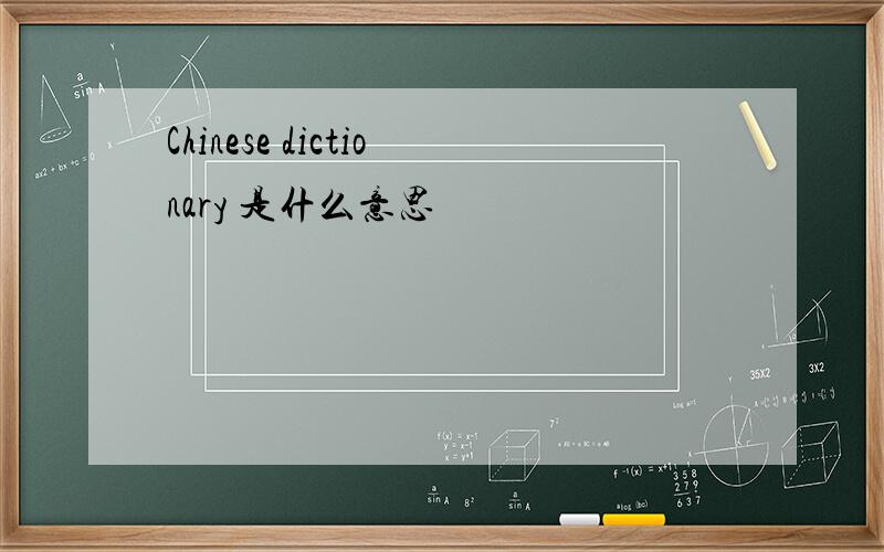 Chinese dictionary 是什么意思