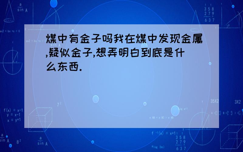 煤中有金子吗我在煤中发现金属,疑似金子,想弄明白到底是什么东西.