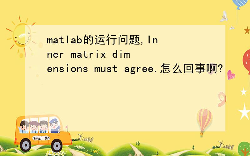 matlab的运行问题,Inner matrix dimensions must agree.怎么回事啊?