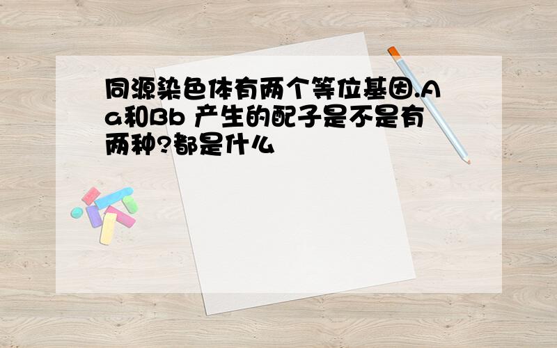 同源染色体有两个等位基因.Aa和Bb 产生的配子是不是有两种?都是什么