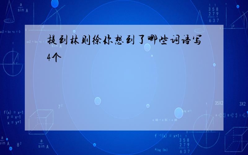 提到林则徐你想到了哪些词语写4个