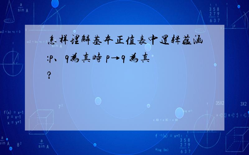 怎样理解基本正值表中逻辑蕴涵：p、q为真时 p→q 为真?