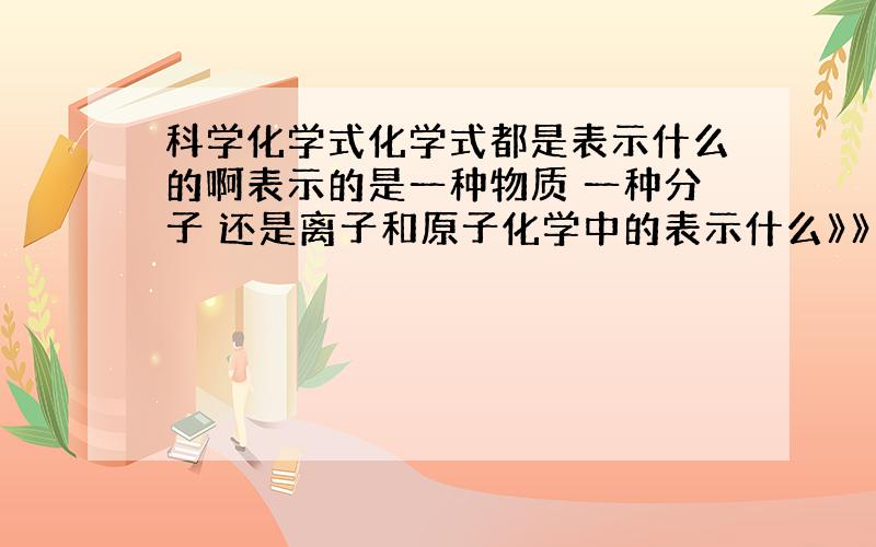 科学化学式化学式都是表示什么的啊表示的是一种物质 一种分子 还是离子和原子化学中的表示什么》》》