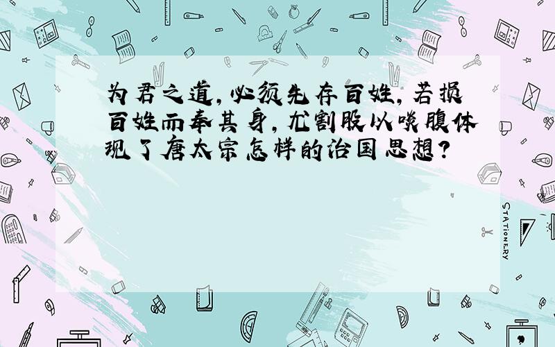 为君之道,必须先存百姓,若损百姓而奉其身,尤割股以啖腹体现了唐太宗怎样的治国思想?