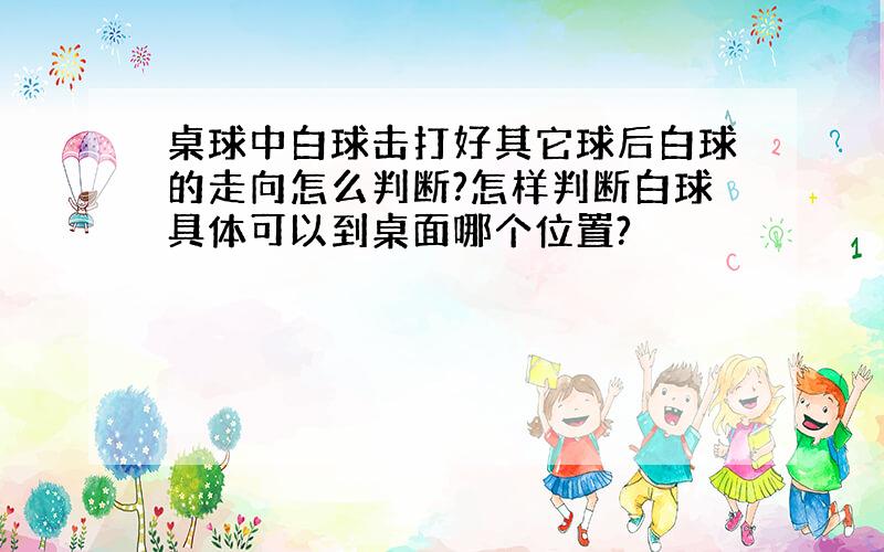 桌球中白球击打好其它球后白球的走向怎么判断?怎样判断白球具体可以到桌面哪个位置?