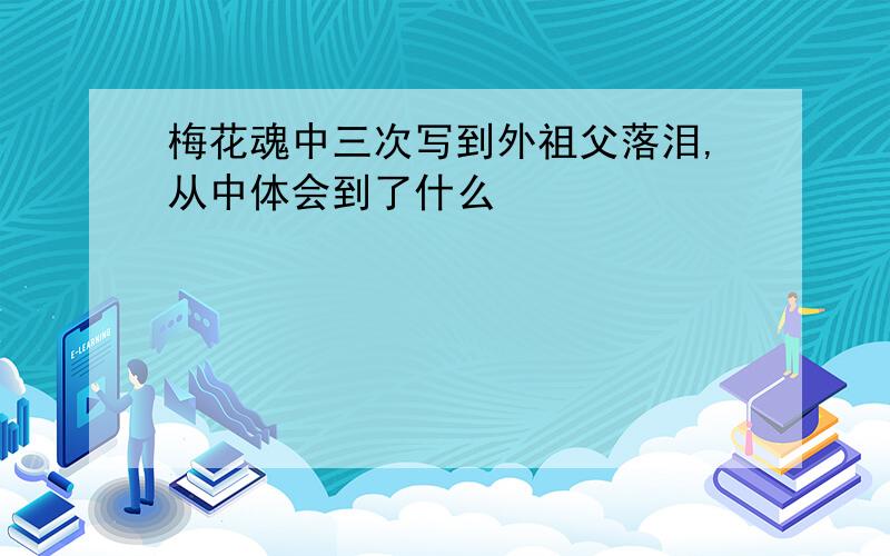 梅花魂中三次写到外祖父落泪,从中体会到了什么