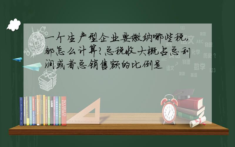 一个生产型企业要缴纳哪些税,都怎么计算?总税收大概占总利润或者总销售额的比例是