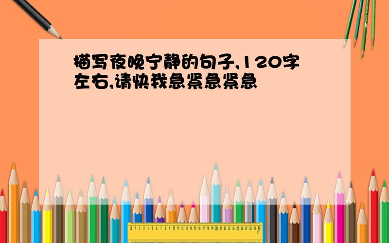 描写夜晚宁静的句子,120字左右,请快我急紧急紧急